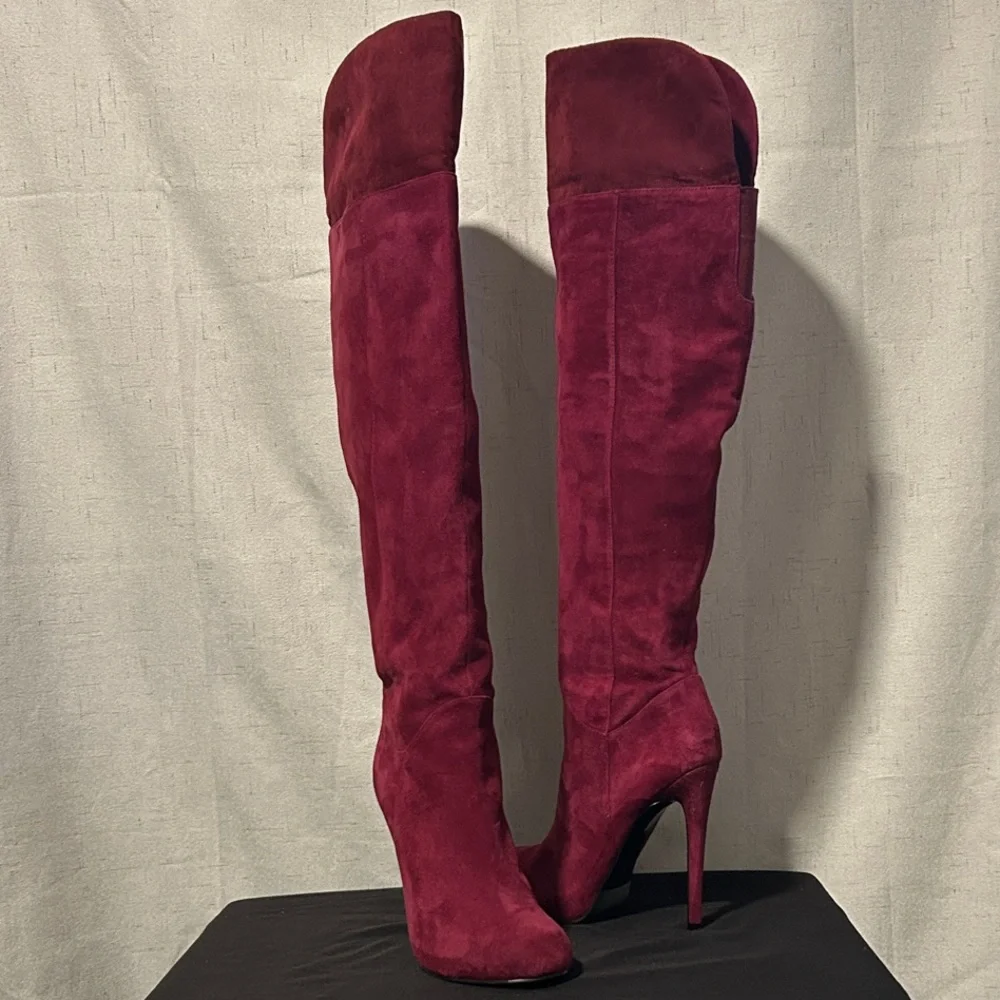 ALDO Scarlet Red Faux Suede Over-The-Knee
